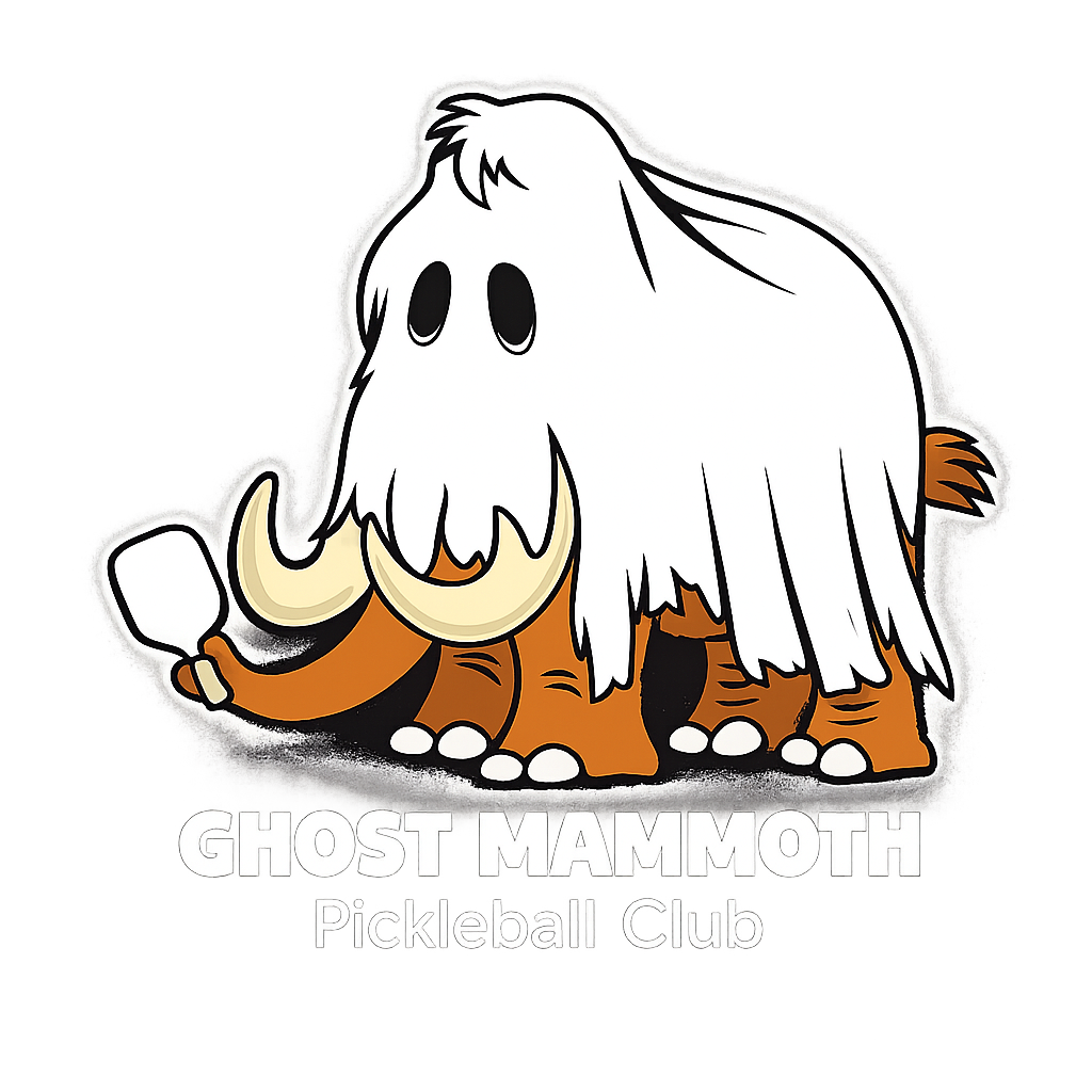 Ghost Mammoth Pickleball Club mascot logo